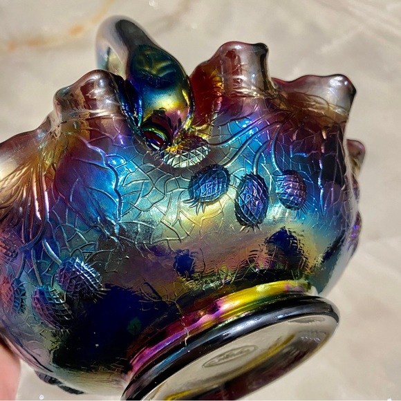 Fenton carnival glass basket with handle - Picture 7 of 7